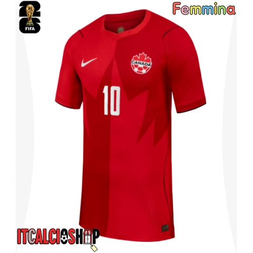 Canada Jonathan David #10 Prima Maglia Femmina Mondiali 2026 Manica Corta